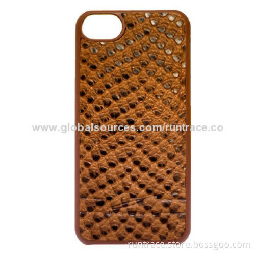 Back cover for iPhone5C, made of high-end PU leather, animal grain series, scale pattern